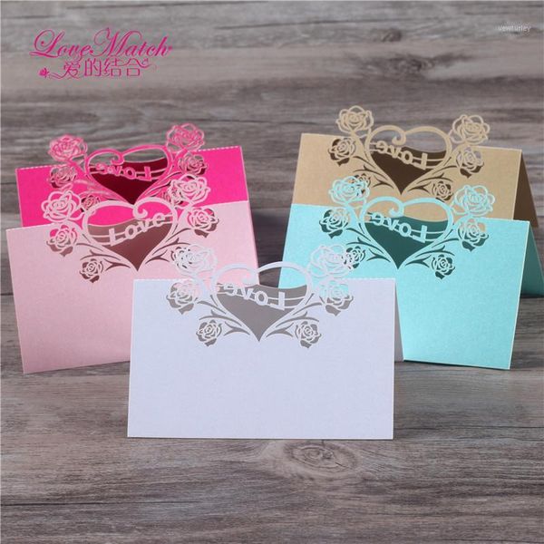 

greeting cards 40pcs laser cut love design table name place card wedding decoration for guests party favors1