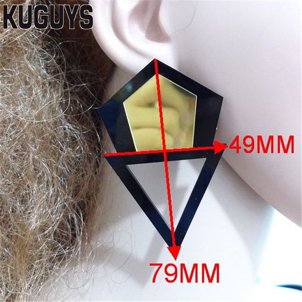 

new fashion acrylic trendy trend triangle earrings for women pendant exaggerated stud earrings dj ds brincos, Silver