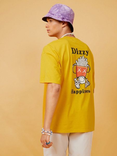 

men cartoon & letter graphic tee r7qz#, White;black