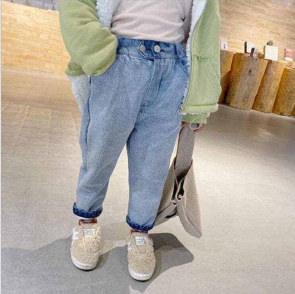 

2020 new arrival girls boys denim long pants autumn winter fashion kids jean pants 2-7t yt56, Blue