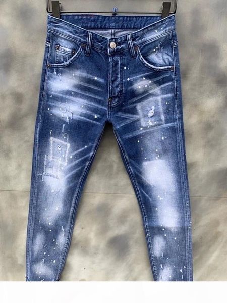 

2020 new brand of fashionable european and american men's casual jeans ,high-grade washing, pure hand grinding, quality optimization la, Blue