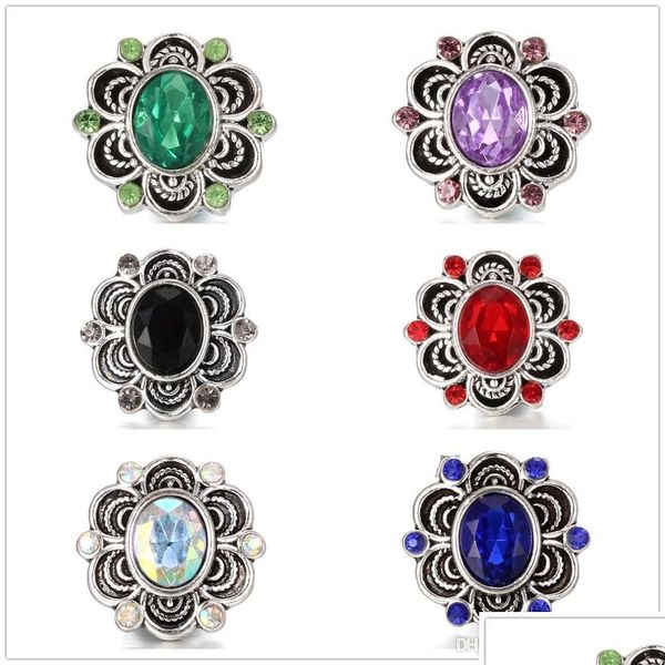 

fashion 30pcs/lot 18mm snap button charm chunk crystal antique silver diy jewelry retro ginger snap metal fit bracelet necklace ring rahye