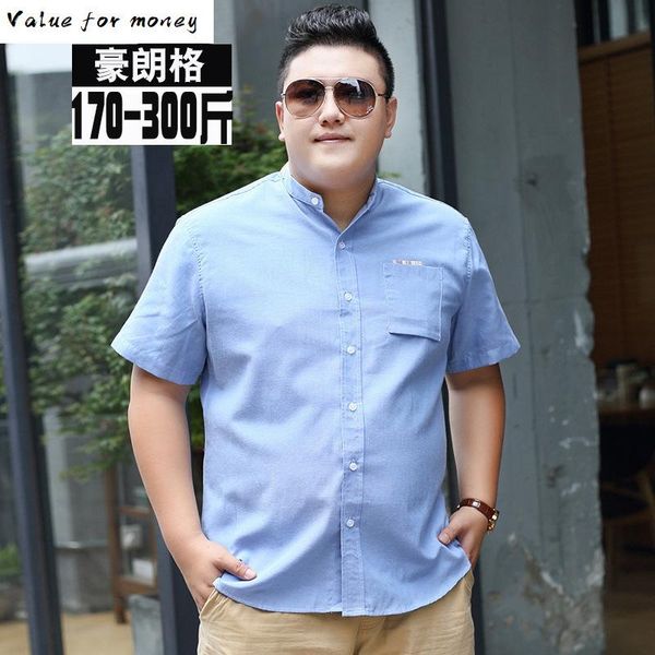 

plus summer size 8xl 7xl 6xl 5xl mens casual shirts cotton gray color brand clothing man's wear slim fit short sleeve clothes, White;black