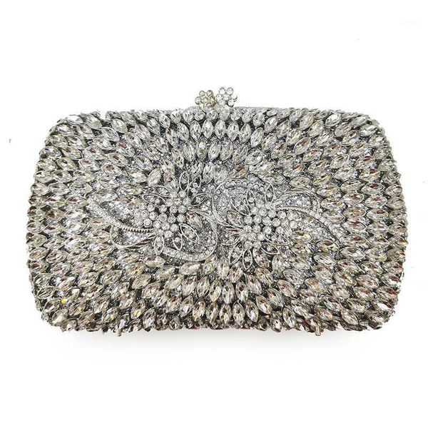 

evening bags silver metal diamond wedding clutch purse clutches handbag ladies hollow out crystal purses1