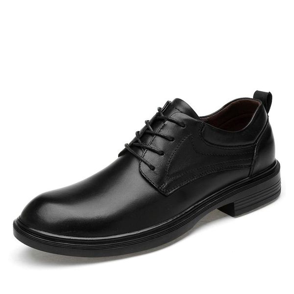 

plus size 36~49 genuine leather men oxford shoes dress shoe male wedding shoe social chaussure homme office formal shoes, Black