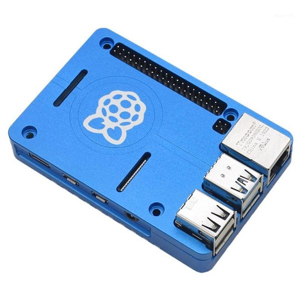 

ultra-thin cnc aluminum alloy case passive cooling enclosure box for raspberry pi 4 model b heatsink case1