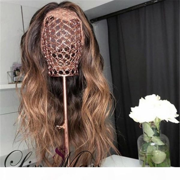 

lace front human hair wigs loose wave front wig for black women pre plucked with baby linman, Black;brown