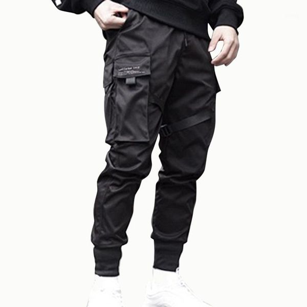 

streetwear hip hop black harem pants men elastic waist punk pant ribbons casual slim jogger pants men pocket trousers1