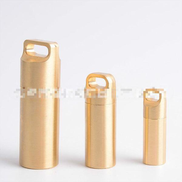 

case size/set capsule waterproof edc box container - portable 3 first seal emergency survival tank brass outdoor bottle aid metal bbyfj