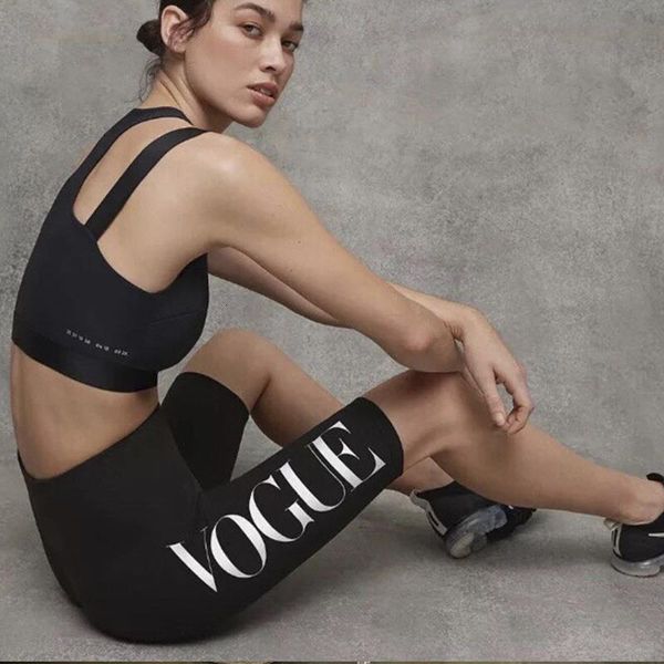 

2020 women plus size slim pencil leggings side letter print spring leggings lady summer knee length fitted pant trousers, Black