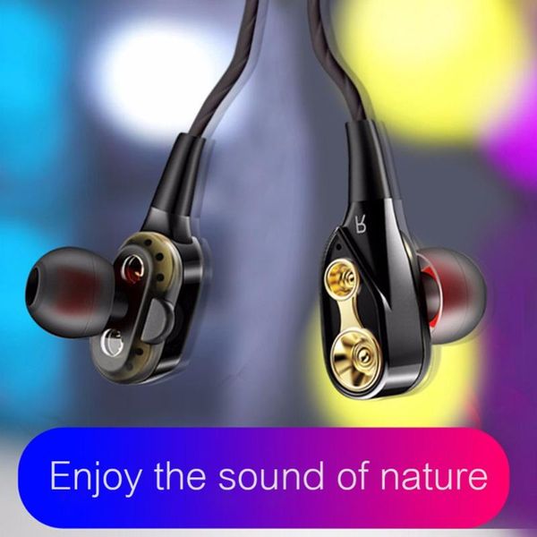 

double unit drive in ear earphone bass subwoofer earphone for phone dj mp3 sport earphones headset earbud auriculares #281151