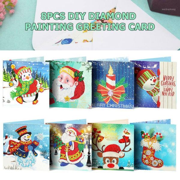 

greeting cards 8pcs set 5d up diy diamond painting card special shaped birthday xmas gift decoration1