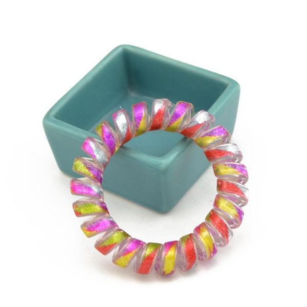 

5 полос cm красочные elastic rubber телефонный провод волос хвостик держатель аксессуары оголовье лот sqcviw homes2007, Silver