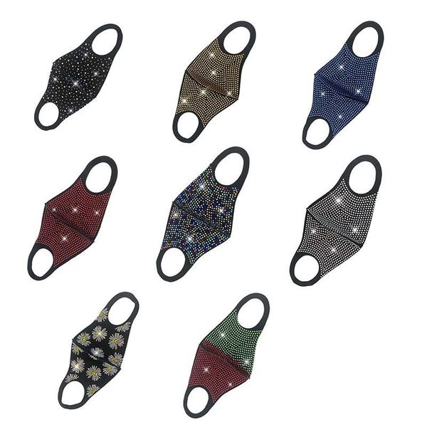 

2020 dhl женщины bling маски многоразовых моющейся женщина флэш алмазный rhinestone звезда маска маска мода ночного клуб party анти пыль boo