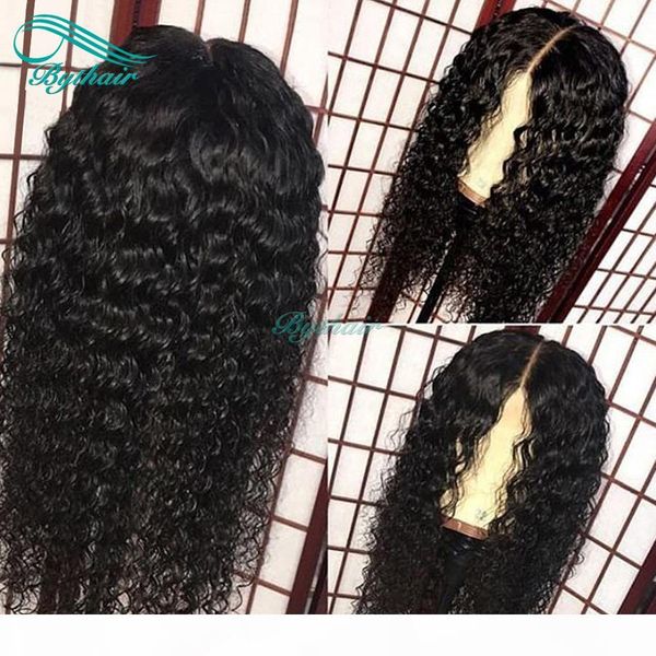 

lace front wig deep curly brazilian virgin human hair pre plucked hairline full lace wig bleached knots with thick baby hairs bythair, Black;brown