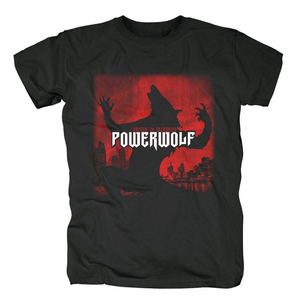

кровавая powerwolf symphonic black новой азиатского размера с коротким рукавом лето печати людей короткого спорт толстовка с капюшоном толст