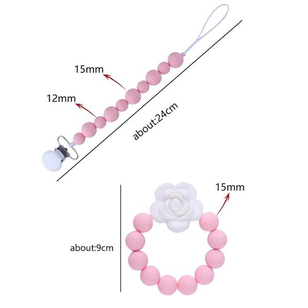 

кормящей соска clips браслет 2pcs lot зубные шарики для кормления держателя пустышки силиконовых цепей младенца bbyguw homebag