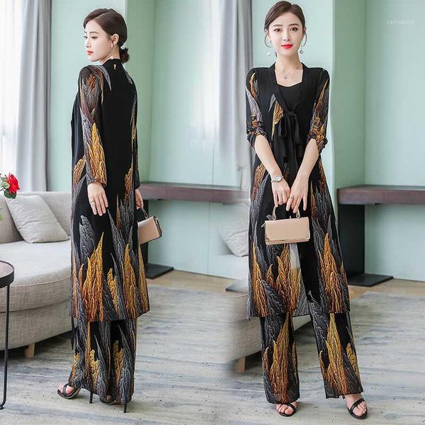 

two piece dress big size floral print 3 set women fashion conjunto feminino year-old female costume ensemble femme survetement woman suit1, White