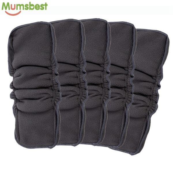 

mums wholesale 5pcs reusable bamboo charcoal insert double gussets no leaking inserts baby cloth diaper nappy liners 1016