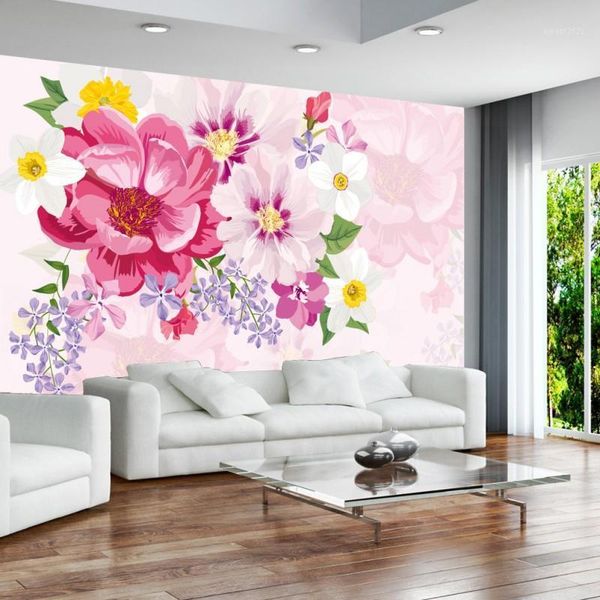 

dropship p wallpaper modern hand painted floral pastoral mural living room mural tv background wall bedroom l wallpaper1
