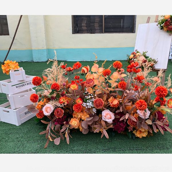 

wupsj autumn orange cloth wedding arrangement floor hall soft decoration clothsimulation cloth decorative layout decorative simulation sa