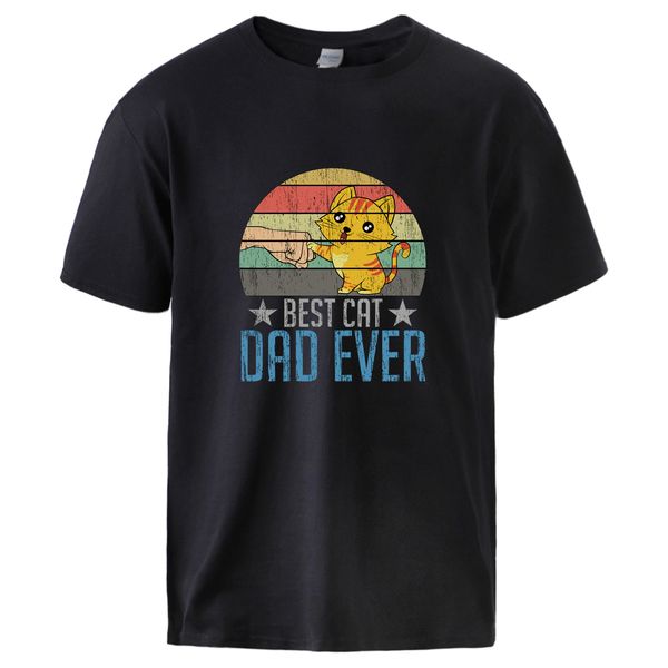 

sport funny cats print man summer cotton tshirts tee cat dad ever balck tee shirts men fashion animal cat cute