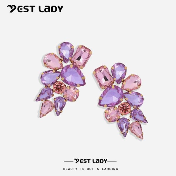 

lady colorful crystal drop earrings for lady new trendy fashion jewelry sweet and special girlfriend gifts ear wholesale, Silver