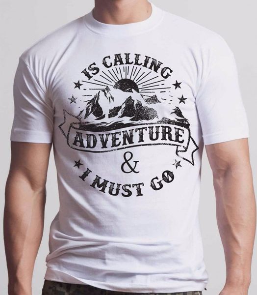

sport 2019 new summer casual cotton men t-shirt nature is calling adventure vintage tee shirts shirt cotton hight quality