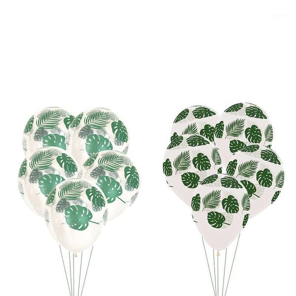

party decoration 10/20/30pcs tropical palm leaf latex balloons wedding green globos hawaiian flamingo birthday baby shower1