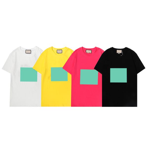

2022 summer mens and womens t shirt fashion short sleeved casual loose cotton shirts, White;black