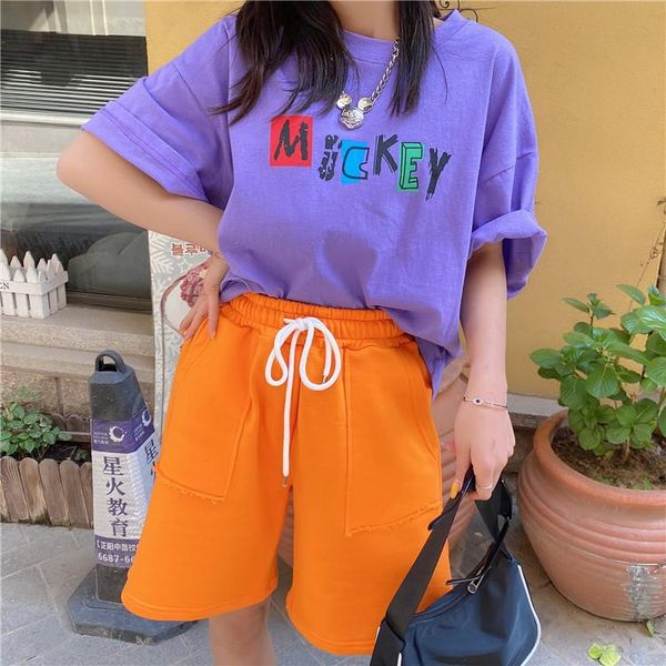 

summer women cotton shorts elastic waist korean solid loose casual pocket simple basic home kg-537, White;black