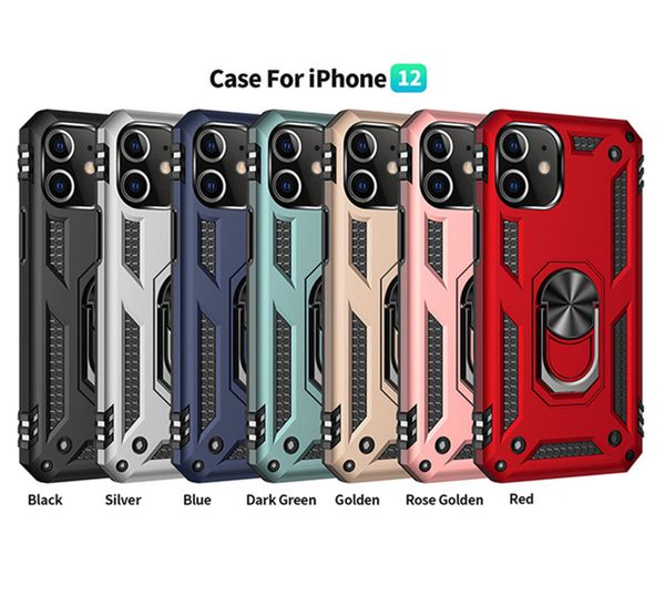 

для iphone 12mini противоударного доспеха держатель чехол для iphone 12 11 pro max mini магнитного кольца держатель крышка для iphone xs max