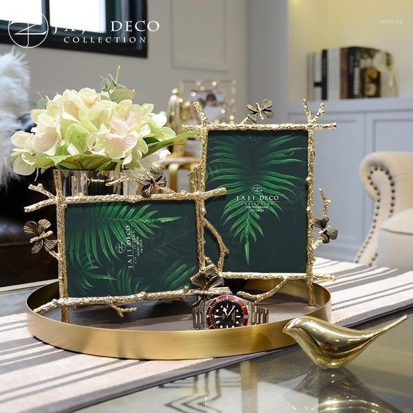 

nordic modern style golden butterfly p frame home deskdecoration creative metal ornaments crafts picture frame zh4431