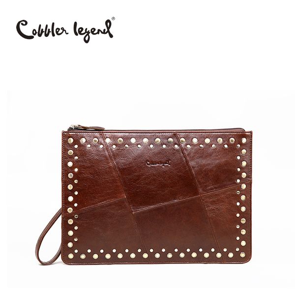 

cobbler legend 2018 new fashion ladies clutch wallets genuine leather women wallet large capacity coin card holder clutch purses, Red;black