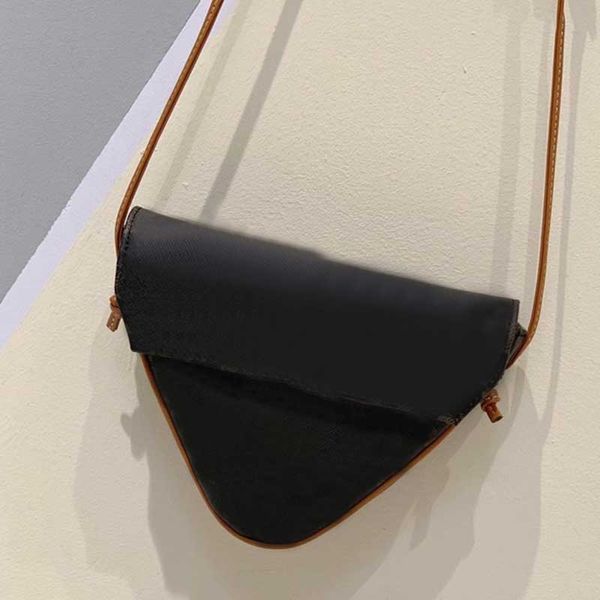

genuine leather logo printing women triangle bags letter printing cross body bags magnetic buckle thin strap shoulder bags men bag spring