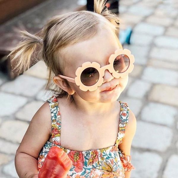 

sunglasses fashion cutest floral shape kids brand oversize white flower sunnies baby round tiny size shades for grils1, White;black