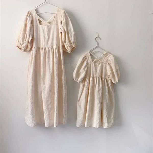 

ins japanese and korean summer girls' geometric pleated cotton linen cross leisure short sleeves princess dress y200713, Blue