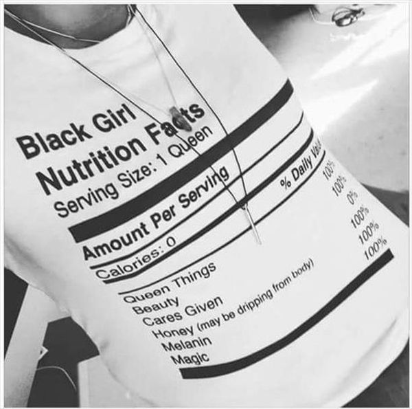

black girl nutrition facts t shirt women melanin shirt queen nutrition facts shirt humor tees women summer tumblr quotes tee, White