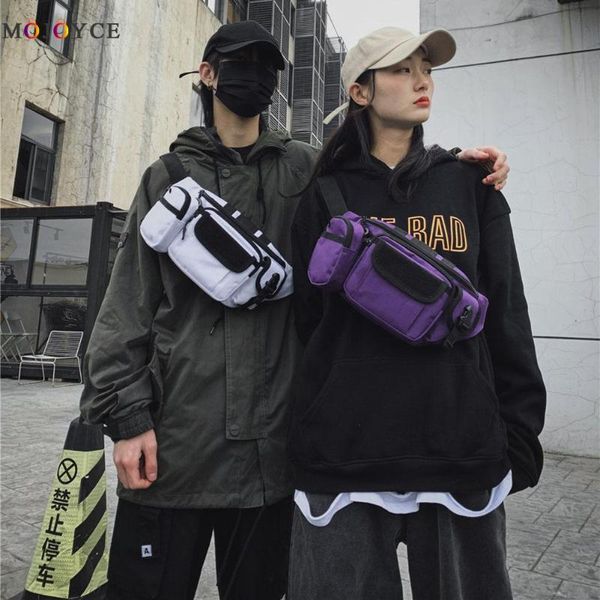 

oxford chest pack women men hip hop multi pocket crossbody waist belt pouch