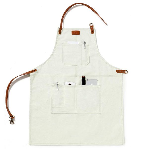 

barista apron logo print restaurant shop fashion denim overalls apron canvas