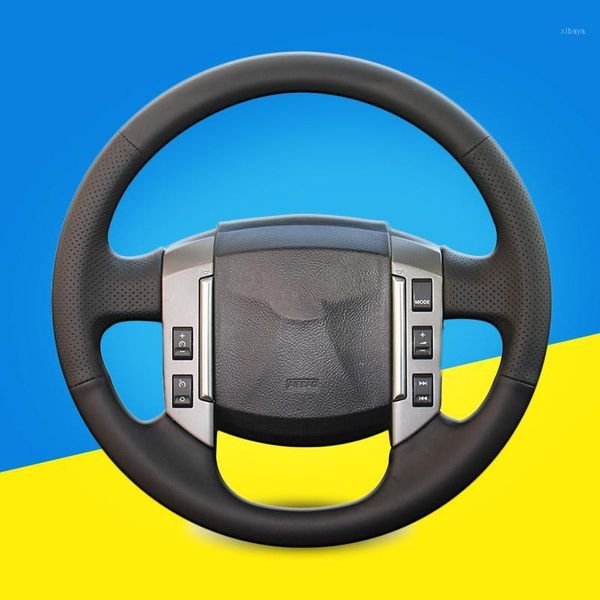

car braid on the steering wheel cover for discovery 3 2004-2009 auto steering wheel cover interior accessories covers1