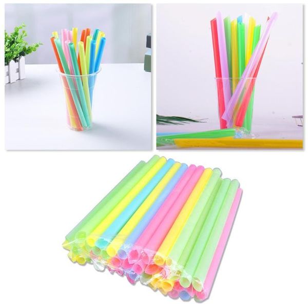 

Large Drinking Straws Mixed Colors For Pearl Milk Bar Straws Accessories 100pcs Smoothie Plastic Party G7U8