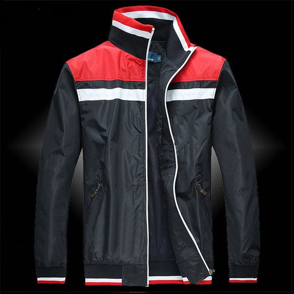 

20fw men's jacket autumn color matching men's stand-up collar business casual jacket embroidery malaysian thin baseball cast windb, Black;brown