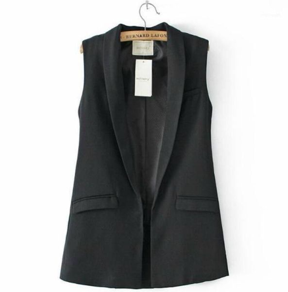 

2019 summer women office lady elegant vests office suits slim waistcoat black white vest1