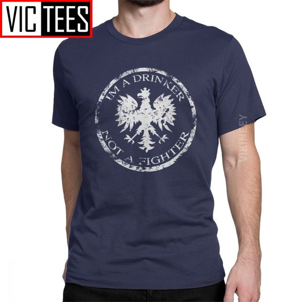 

men tshirt polish im a drinker not a fighter cotton poland husaria warszawa eagle polska tshirt oversized sport hooded sweatshirt hoodie
