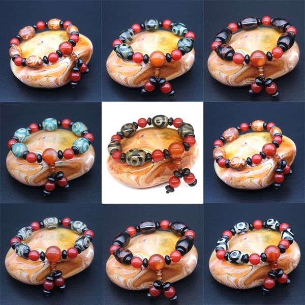 

zu4pf national style jade agate tianzhu bracelet agate bracelet male old female hand string scenic area ancient city hand jewelry yo3u1, Golden;silver