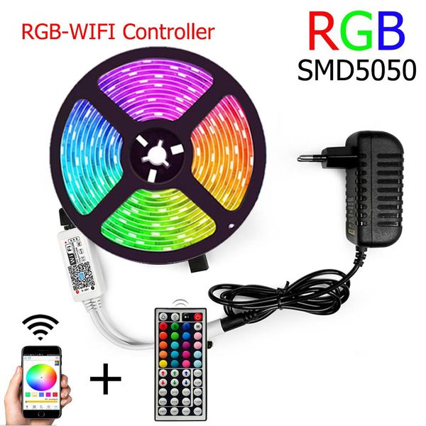 

wifi ir контроллер rgb 5050 2835 светодиодная лента rgb 5m 10м 15м 20м ленты диод dc 12v адаптер дистанционного управления кпт jllnci mx_hom