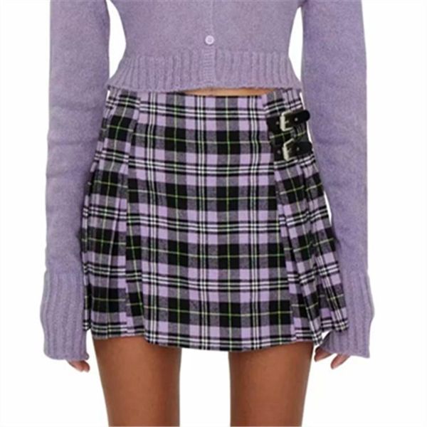 

skirts plaid mini skirt, Black