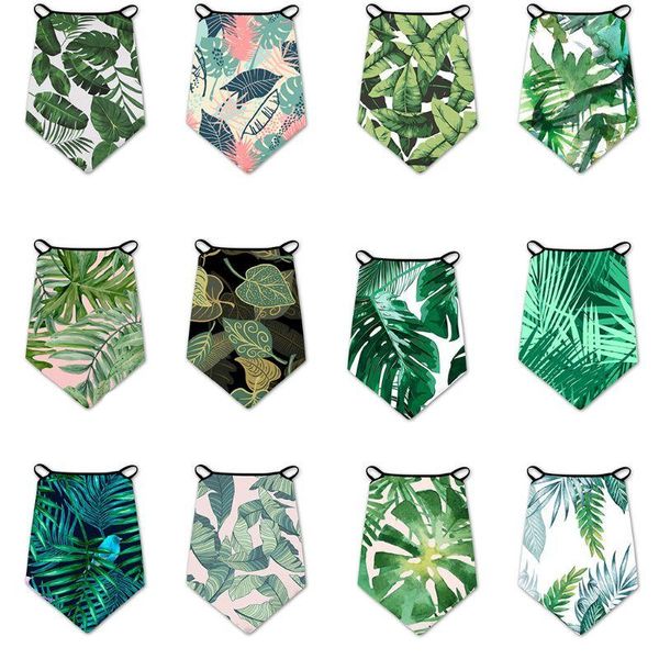 

scarves tropical leaves 3d digital print neck gaiter dustproof sunscreen cycling earloops face mask bandana scarf, Blue;gray