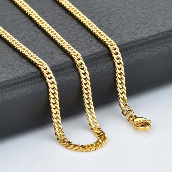 

50pcs 4mm gold color stainless steel men boy's curb link chain necklace suit for pendant 18"-30, Silver